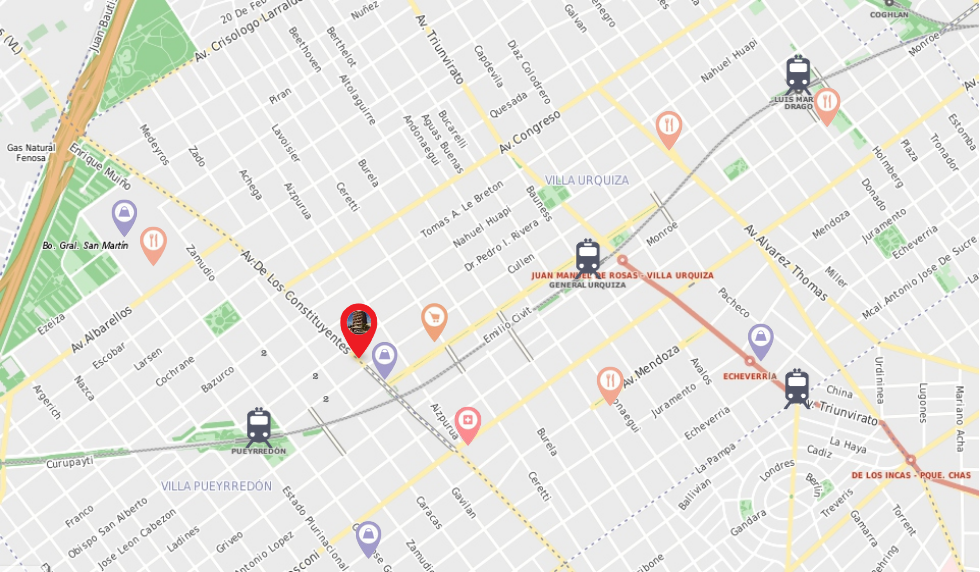 Mapa de ubicación Villa Urquiza - Constituyentes 5151